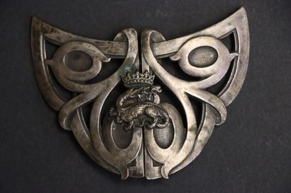 Boucle de ceinture vers 1900 à décor de salamandre...