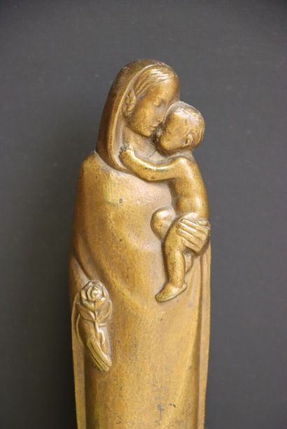 Eugène QUENTRIC (1907-1980). 
Vierge à l'enfant....