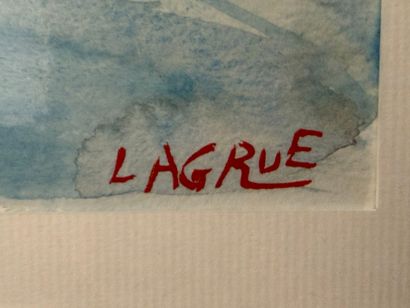 Jean Pierre LAGRUE ( 1939-2018)
Bord de mer
Gouache...
