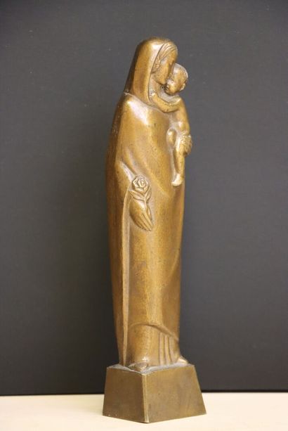 Eugène QUENTRIC (1907-1980). 
Vierge à l'enfant....