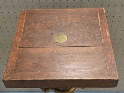 Paire de colonnes support en bois naturel...