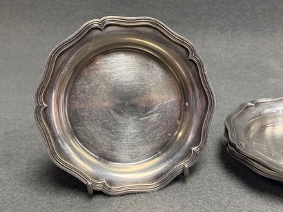 Lot de métal argenté: chauffe-plat, quatre...