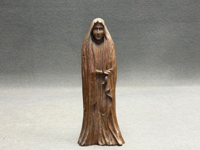 Vierge. 
Statuette en bois sculpté.
H. :33...