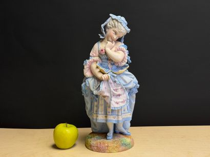 Jeune fille. 
Sculpture en résine. 
H. :42...