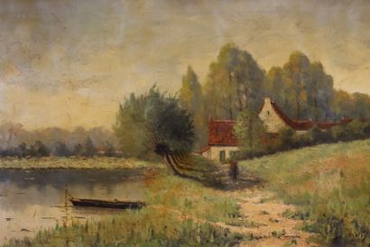 John WIGGIN (1865-1941) 
Paysage de bord...