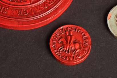 Lot de médailles en bronze et cachets en...