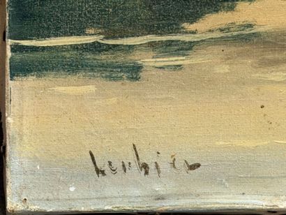 Paysage
Huile sur toile 
Signée
50 x 100...