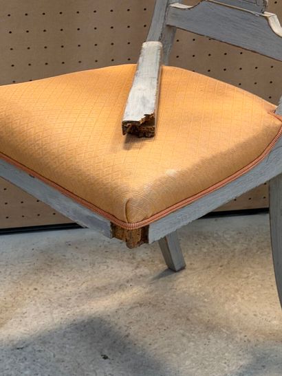 Suite de quatre chaises Directoire. 
H. :...