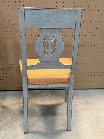 Suite de quatre chaises Directoire. 
H. :...