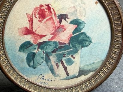 Trois petites aquarelles des années 30 en...