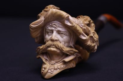 Pipe en écume de mer, figurant un homme à...