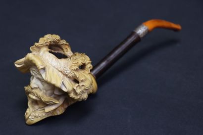 Pipe en écume de mer, figurant un homme à...