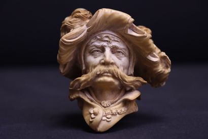 Pipe en écume de mer, figurant un homme à...