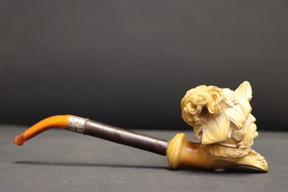 Pipe en écume de mer, figurant un homme à...