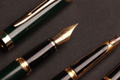 Waterman. 
Deux stylos plume. 
L. :14 cm...