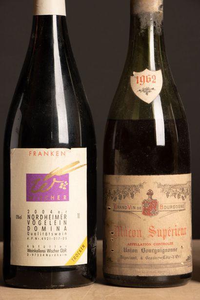 Caisse de douze bouteilles de vin divers...