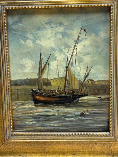 Ecole anglaise XX°
Marine.
huile sur panneau...