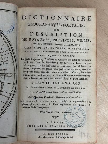 Quinze livres reliés XVIII°:
Dictionnaire...