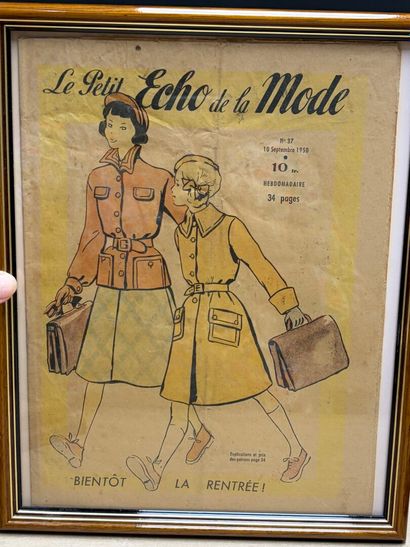 Lot de cinq gravures de mode XIX° et XX°
Cadres...