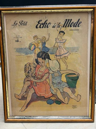 Lot de cinq gravures de mode XIX° et XX°
Cadres...