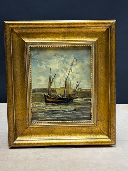 Ecole anglaise XX°
Marine.
huile sur panneau...