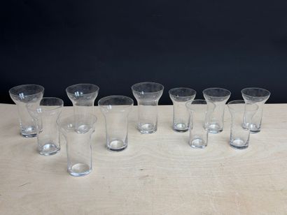 Roger TALLON (1929-2011) pour DAUM.
Six verres...
