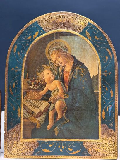 Cinq reproductions d'icônes religieuse. 
H....