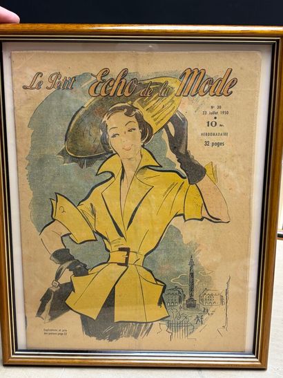 Lot de cinq gravures de mode XIX° et XX°
Cadres...