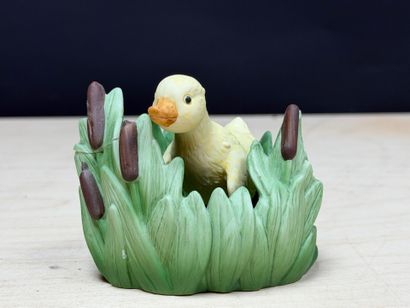 FRANKLIN Neuf statuettes animalieres en porcelaine....