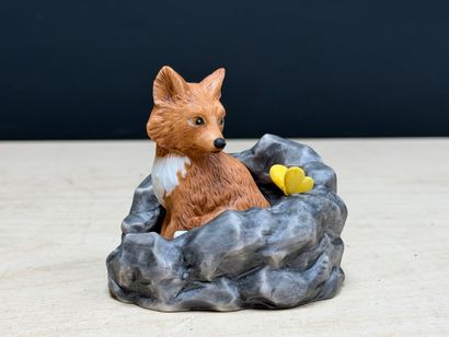 FRANKLIN Neuf statuettes animalieres en porcelaine....