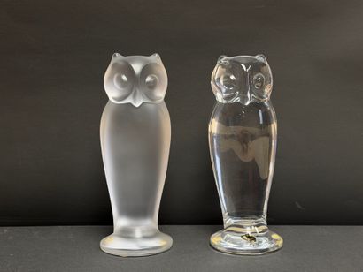 Cristallerie de SEVRES: Deux hiboux en cristal...