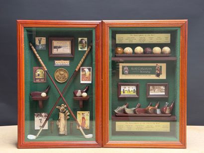 Deux cadres en diorama sur le Golf
53 x 35...