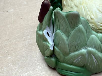 FRANKLIN Neuf statuettes animalieres en porcelaine....