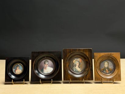 Quatre miniatures XX° dans le gout du XIX°....