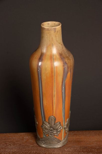 DENBAC.
Small glazed stoneware vase, signed,...