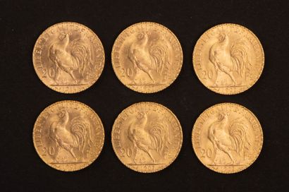 Set of 6 20-franc gold coins
Marianne
38.78...