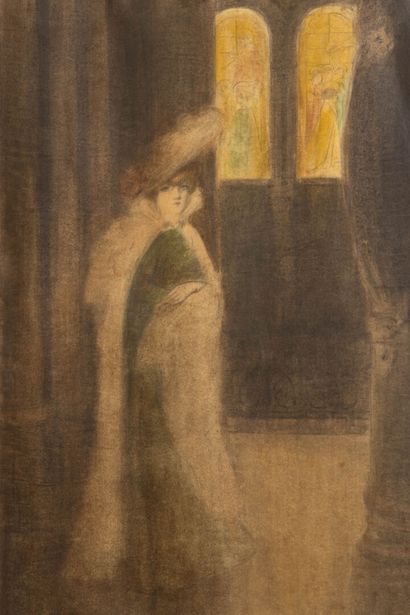 George BOTTINI (1874–1907)
Woman in a Cape.
Watercolor...