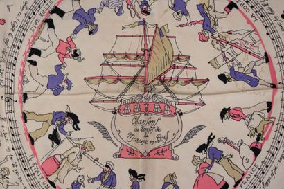 HERMES Paris, 
Rare silk square scarf, 