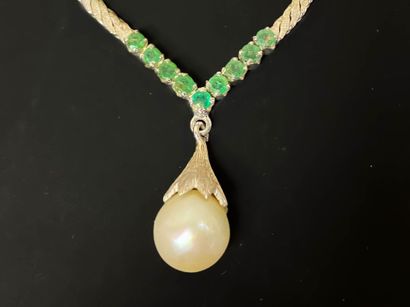 Necklace in 750°/00 white gold with small...