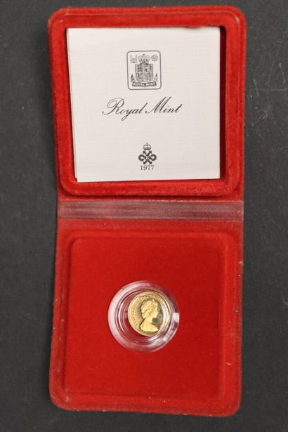 1980 Half Sovereign Gold Coin.
22-karat gold,...