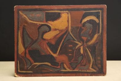 Angel ALONSO (1923–1994) 
Abstract Scene.
Oil...