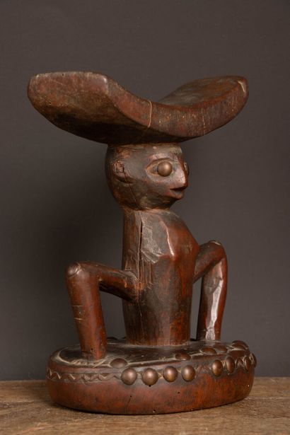 DEMOCRATIC REPUBLIC OF CONGO - Luba Culture.
Carved...