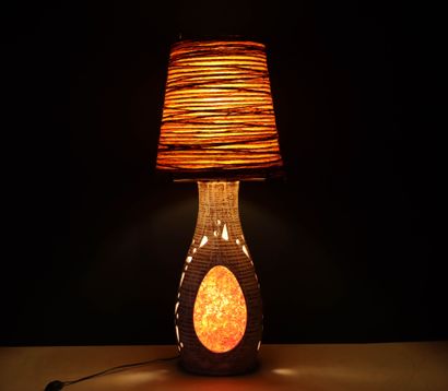 ACCOLAY 
Ceramic and resin lamp, 1960s. 
H:...