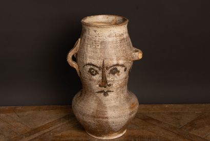 Stoneware vase with three asymmetrical side...