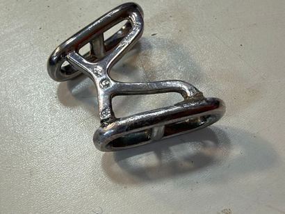 HERMÈS
Pair of silver cufflinks with a marine-mesh...