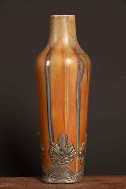 DENBAC.
Small glazed stoneware vase, signed,...