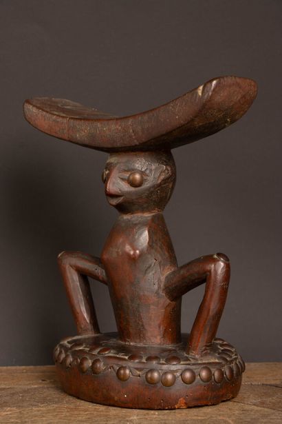 DEMOCRATIC REPUBLIC OF CONGO - Luba Culture.
Carved...
