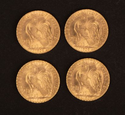 Set of four 20-franc gold Marianne coins.
25.87...
