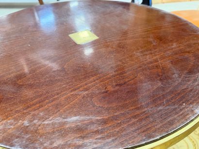 Side table, stained beech base, tabletop...