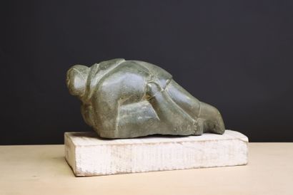 The Struggle
Inuit stone sculpture, 
marked...